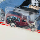 2016 Hot Wheels Premium Pop Culture DC Comics Batman & Superman 34 Dodge Delivery Bus rojo metálico Llantas de Goma RR base ZAMAC