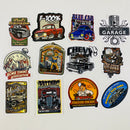 Set de 12 Stickers de Carros Hot Rods y Garaje de Autos Custom