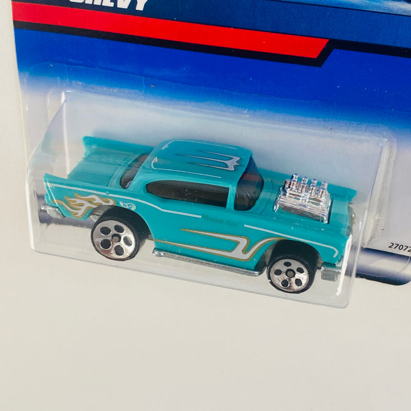 2000 Hot Wheels 57 Chevy turquesa 5DOT base ZAMAC