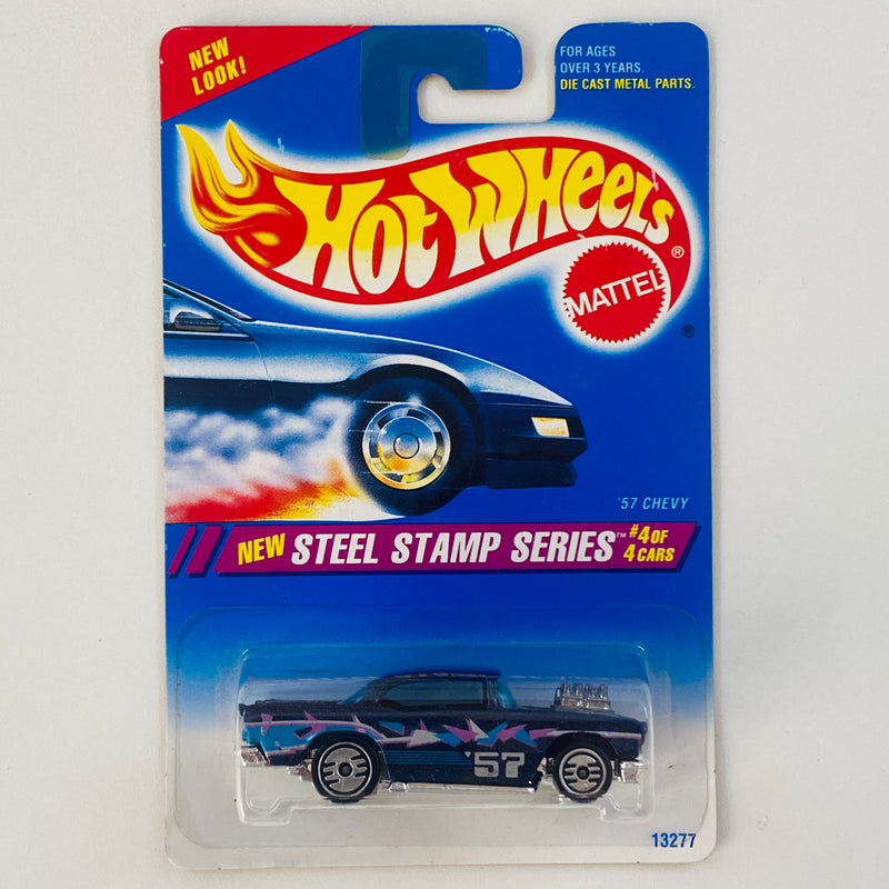 1995 Hot Wheels Steel Stamp Series 57 Chevy azul UH