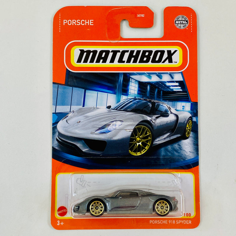 2022 Matchbox Porsche 918 Spyder gris metálico Primera Edición