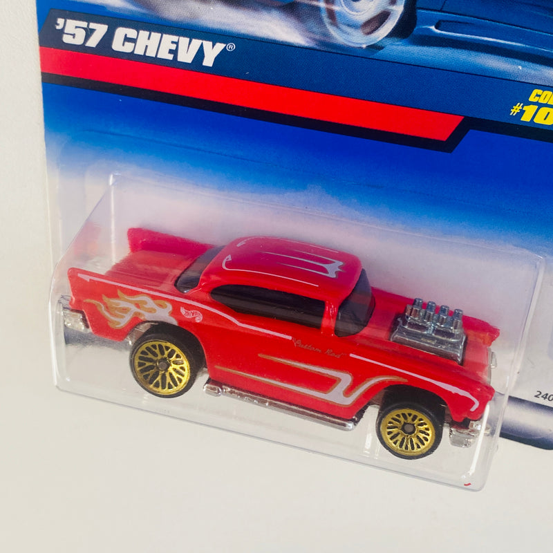 1999 Hot Wheels 57 Chevy 1077 rojo LW