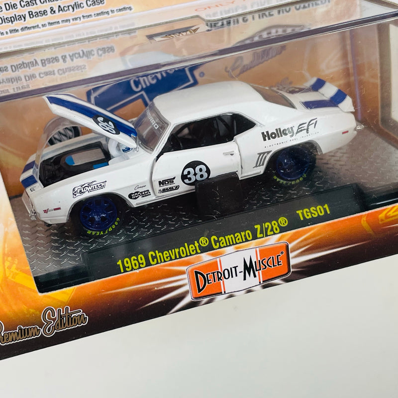 2015 M2 Machines Detroit Muscle Limited Edition Target Exclusive 1969 Chevrolet Camaro Z28 TGS01 blanco Llantas de Goma