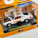 2014 M2 Machines HEMI 50th Anniversary Limited Edition 1/6,000 Walmart Exclusive 1968 Plymouth Barracuda HEMI HMS01 blanco Llantas de Goma