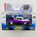2014 M2 Machines Auto-Thentics Limited Edition 1955 Dodge Royal Lancer R30 morado con blanco Llantas de Goma