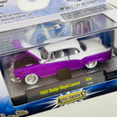 2014 M2 Machines Auto-Thentics Limited Edition 1955 Dodge Royal Lancer R30 morado con blanco Llantas de Goma