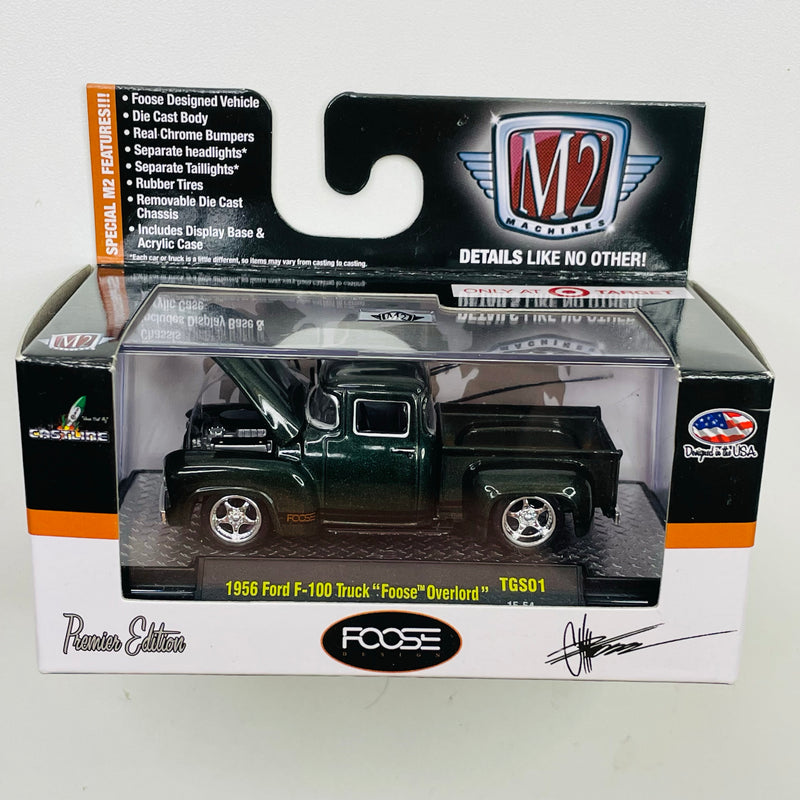 2015 M2 Machines Chip Foose Limited Edition Target Exclusive 1956 Ford F-100 Truck Foose Overlord TGS01 negro Llantas de Goma