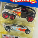 2004 Hot Wheels Chrome Burnerz 5 Pack Set de 5 - XS-IVE, Bedlam, Armored Truck, Power Rocket, Rail Rodder