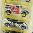 2004 Hot Wheels Chrome Burnerz 5 Pack Set de 5 - XS-IVE, Bedlam, Armored Truck, Power Rocket, Rail Rodder