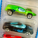 2001 Hot Wheels Shark Park 5 Pack Set de 5 - Ford T-Bird Stocker, Sharkruiser, Speed Machine, Chrysler Thunderbolt, Speed Shark