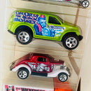 2004 Hot Wheels Speed Circus 5 Pack Set de 5 - Midnight Otto 1932 Ford Sedan, 57 Roadster Chevrolet, Power Panel, 34 Ford 3-Window, Hiway Hauler