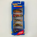 1998 Hot Wheels Volcano Blowout 5 Pack Set de 5 - Power Pipes, Power Rocket, Road Rocket, Ford T-Bird Stocker, Chevrolet Stocker