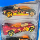 1998 Hot Wheels Volcano Blowout 5 Pack Set de 5 - Power Pipes, Power Rocket, Road Rocket, Ford T-Bird Stocker, Chevrolet Stocker