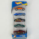 2003 Hot Wheels T-Wrecks 5 Pack Set de 5 - Lakester, Phantastique, Tail Dragger 41 Ford Coupe, Chevrolet Monte Carlo Concept Car, Chevrolet Customized C3500