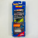 1998 Hot Wheels Rad Rigs 5 Pack Set de 5 - Ford F-150, Peterbilt Tank Truck, Oshkosh Cement Mixer, Peterbilt Dump Truck, Ford Stake Bed Truck