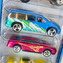 2000 Hot Wheels World Tour 5 Pack Set de 5 - Ford Bronco 4-Wheeler, Trailbuster Jeep CJ-7, Dodge Caravan, Oldsmobile Aurora, 80s Corvette Chevrolet