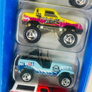 1998 Hot Wheels Off Road 4x4 5 Pack Set de 5 - Path Beater, Hummer Humvee, Gulch Stepper, Trailbuster Jeep CJ-7, Ford Bronco 4-Wheeler