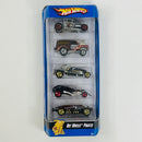 2007 Hot Wheels Pirates 5 Pack Set de 5 - Bone Shaker, Mini Morris Wagon, Bon Voyage, Surf Crate, Lakester