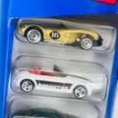 1997 Hot Wheels Showroom Specials 5 Pack Set de 5 - Ferrari 250, BMW M Roadster, Lexus SC400, Mercedes Benz 380 SEL, Ramp Truck