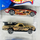 2004 Hot Wheels 5 Pack Set de 5 Camoflamage - Austin Healey, 68 El Camino Chevrolet, Shoe Box 49 Ford, Sentinel 400 Limo, Pontiac Firebird Funny Car
