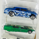 2004 Hot Wheels 5 Pack Set de 5 Camoflamage - Austin Healey, 68 El Camino Chevrolet, Shoe Box 49 Ford, Sentinel 400 Limo, Pontiac Firebird Funny Car