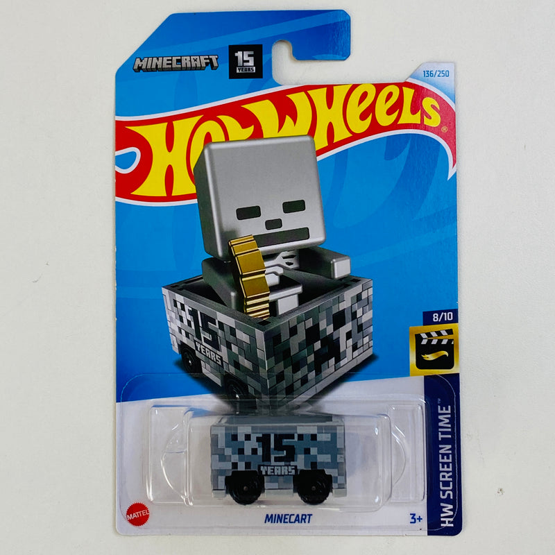 2024 Hot Wheels Minecraft 15 Years HW Screen Time Minecart gris AD
