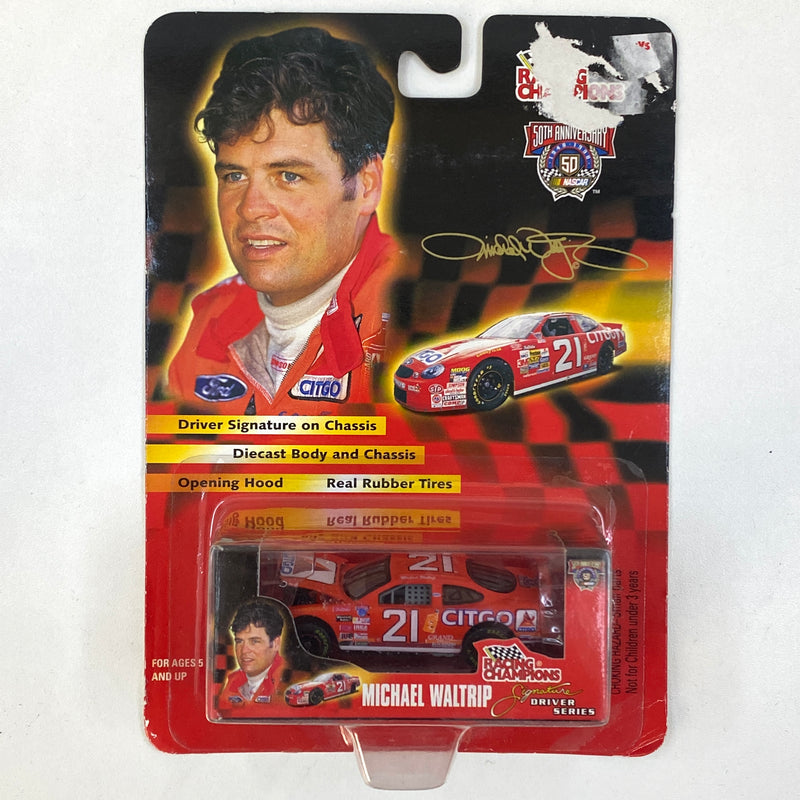 1998 Racing Champions NASCAR 50th Anniversary Michael Waltrip 21 Citgo Ford Thunderbird naranja con blanco Llantas de Goma