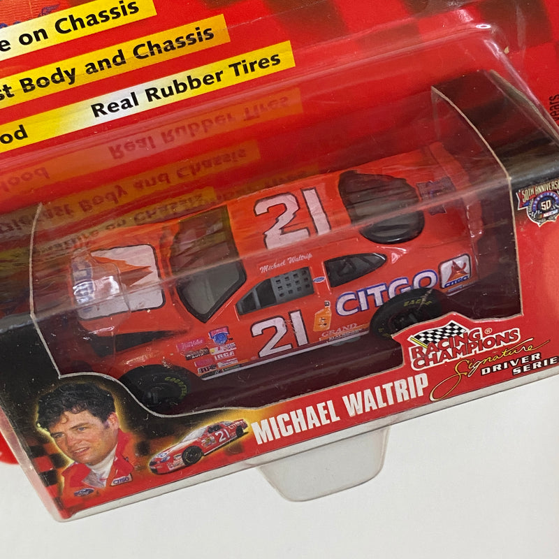 1998 Racing Champions NASCAR 50th Anniversary Michael Waltrip 21 Citgo Ford Thunderbird naranja con blanco Llantas de Goma