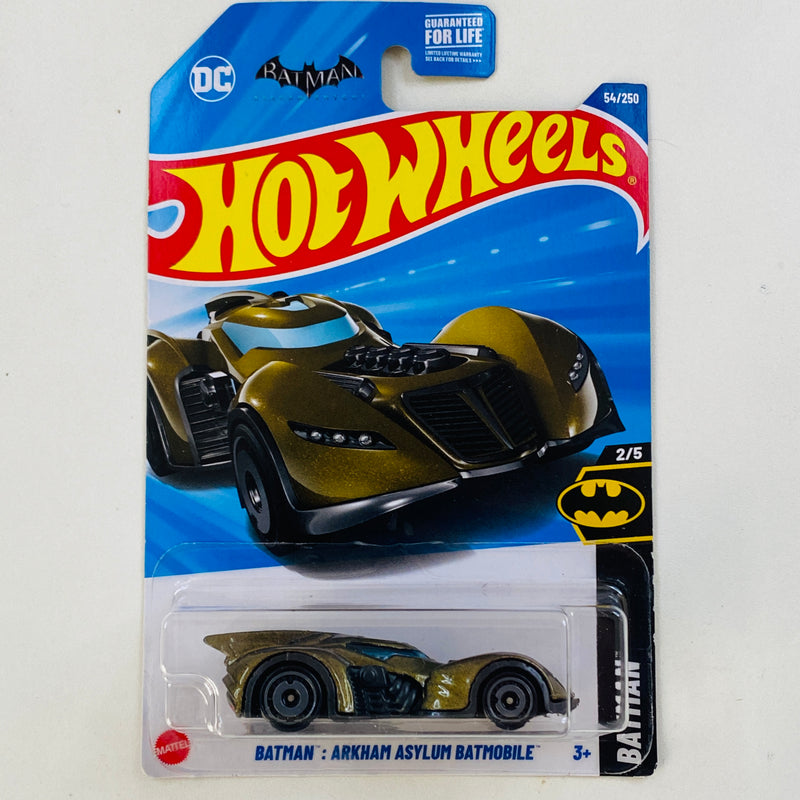 2025 Hot Wheels DC Batman Arkham Asylum Batmobile dorado oscuro metálico AD