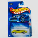 2004 Hot Wheels Pride Rides Corvette Sting Ray 173 verde metálico con flamas 5SP base ZAMAC