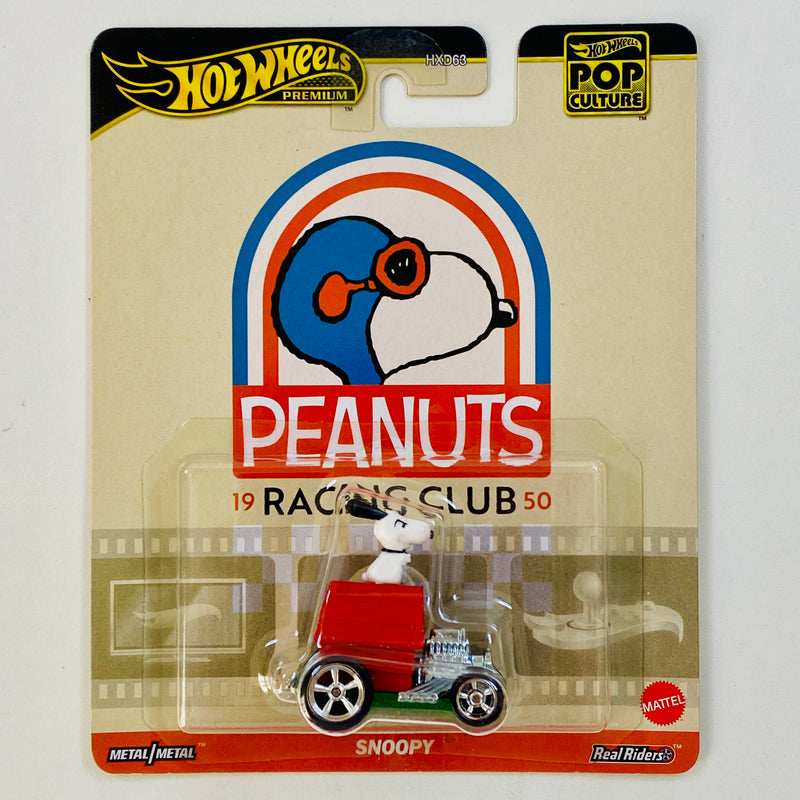 2024 Hot Wheels Premium Pop Culture Peanuts Racing Club Snoopy rojo Llantas de Goma RR