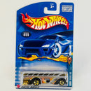 2002 Hot Wheels Spares 'n Strikes Surfin' School Bus 059 plata metálico 5SP