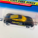 2000 Hot Wheels Future Fleet Series Chrysler Thunderbolt negro 3SP - Detalle Burbuja