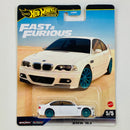 2024 Hot Wheels Premium Fast & Furious Rápidos y Furiosos BMW M3 blanco Llantas de Goma RR