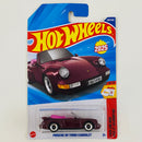 2025 Hot Wheels Then and Now Porsche 911 Turbo Cabriolet granate metálico L4 Primera Edición