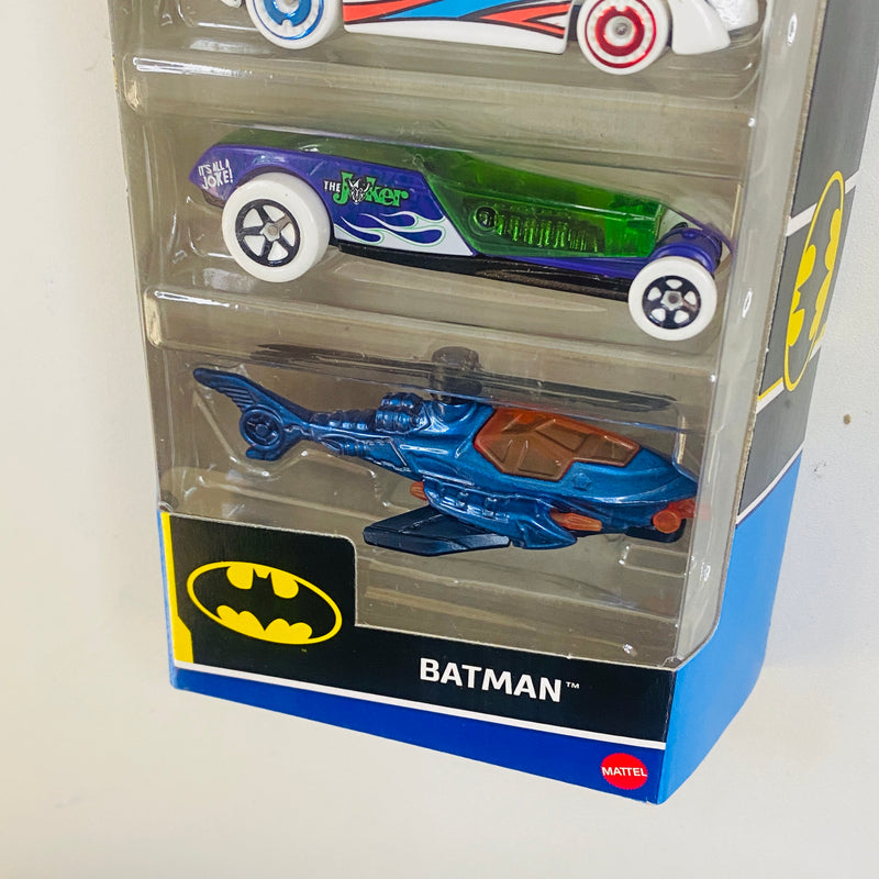 2024 Hot Wheels Multipack Exclusive Batman 5 Pack Set de 5 - Arkham Asylum Batmobile, Boom Box, Power Pistons, Hi-Roller y Batcopter