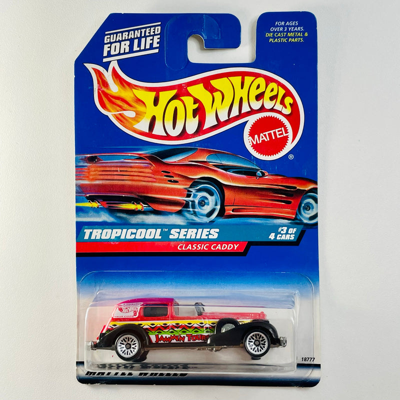 1998 Hot Wheels Tropicool Series Classic Caddy 1935 Cadillac rojo LW base ZAMAC