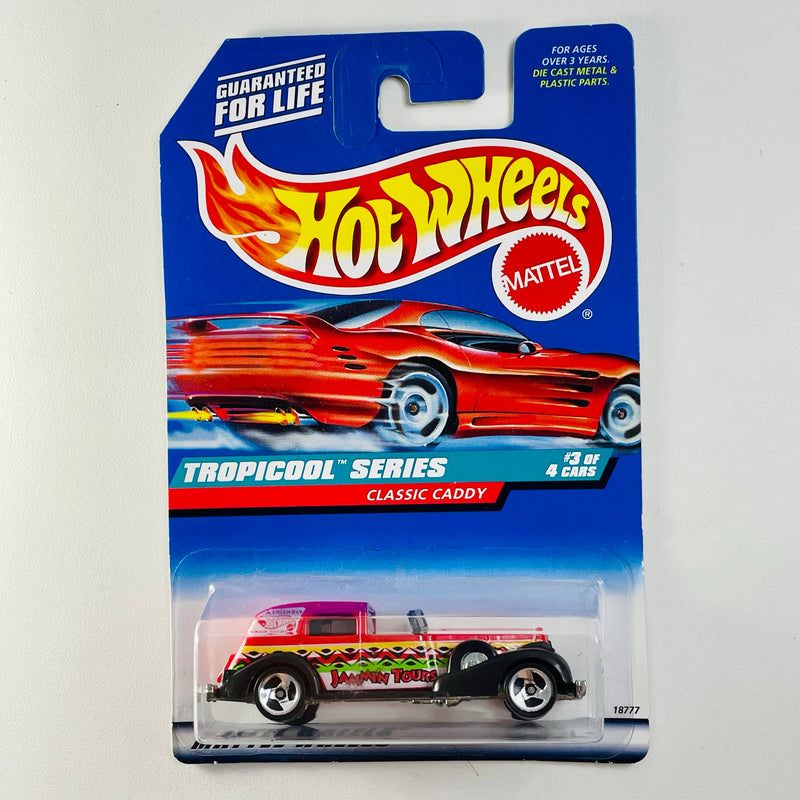 1998 Hot Wheels Tropicool Series Classic Caddy rojo 1935 Cadillac 3SP base ZAMAC