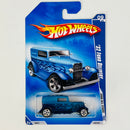 2008 Hot Wheels All Stars 32 Ford Delivery azul metálico con flamas 5SP base ZAMAC