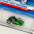 1998 Hot Wheels First Editions Go Kart negro con verde fluorescente 5SP Primera Edición