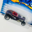 2001 Hot Wheels Skull & Crossbones 1932 Ford Deuce Roadster 071 morado metálico 5SP base ZAMAC