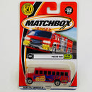 2002 Matchbox 50th Anniversary To The Rescue Wayne Lifeguard Police Bus rojo