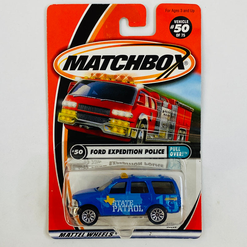 2001 Matchbox Pull Over! Ford Expedition Police azul LW