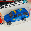 2001 Matchbox Pull Over! Ford Expedition Police azul LW