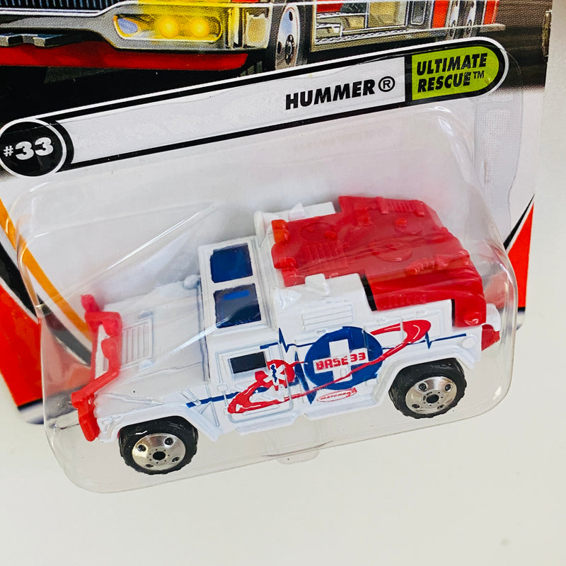 2002 Matchbox 50th Anniversary Ultimate Rescue Hummer blanco con Apertura de Compuerta