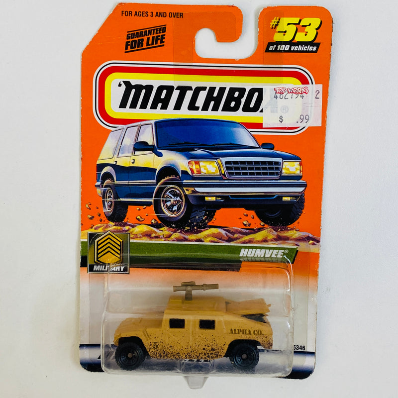 2000 Matchbox Military Hummer Humvee beige con Apertura de Compuerta y Torreta Giratoria
