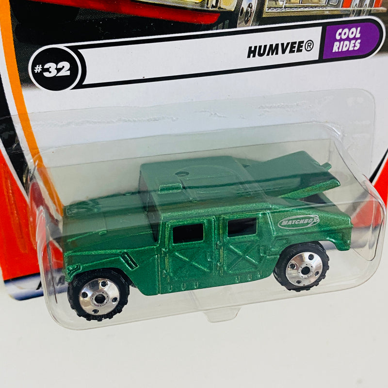 2002 Matchbox 50th Anniversary Cool Rides Hummer Humvee verde metálico con Apertura de Compuerta