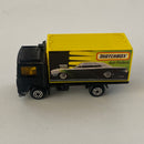 1997 Matchbox Volvo Container Truck 23 negro - Detalle Puerta Trasera