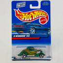 2000 Hot Wheels 34 Ford 3-Window verde 3SP base ZAMAC