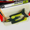 2002 Matchbox 50th Anniversary Nite Glow Rescue Plane negro con Alas Extensibles y Brilla en la Oscuridad